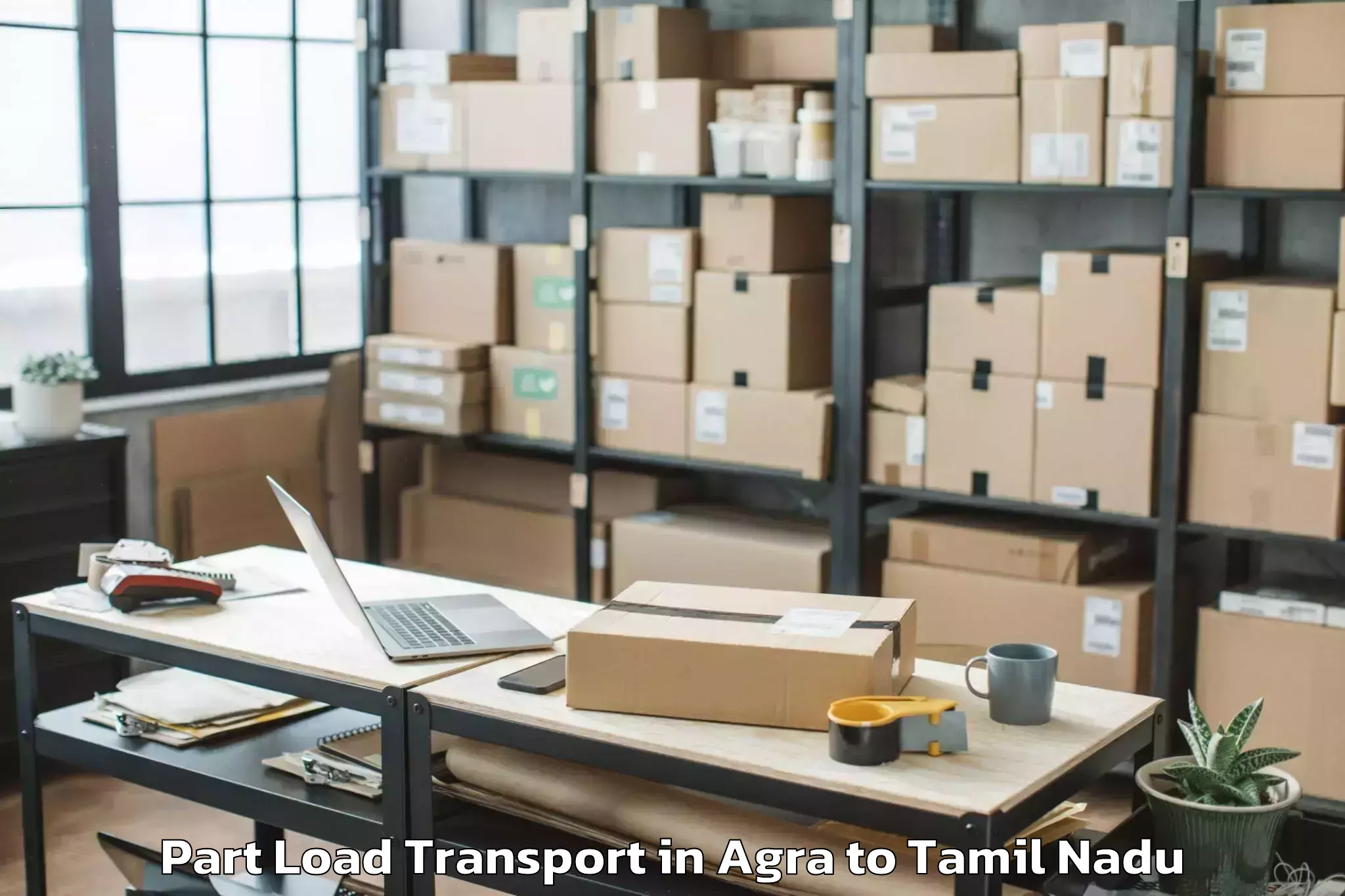 Hassle-Free Agra to Chennai Citi Centre Mall Part Load Transport